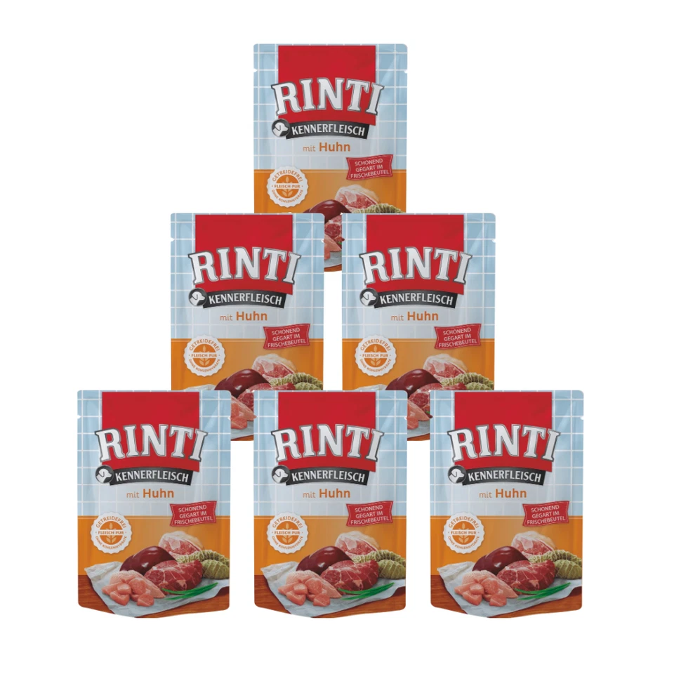 RINTI Kennerfleisch Chicken Huhn Frischebeutel 5 x 400 g + 1 GRATIS - Bild 1 von 1