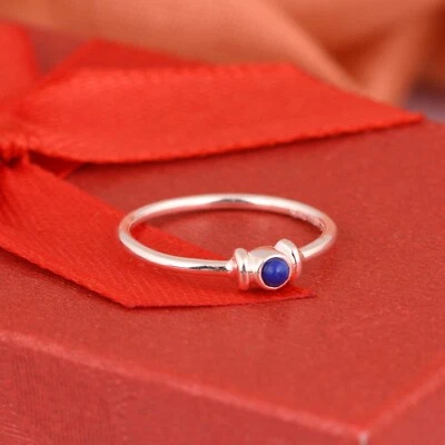 Pequeño anillo de plata de lapislázuli hecho a mano joyería minimalista para regalo Foto 1 de 4