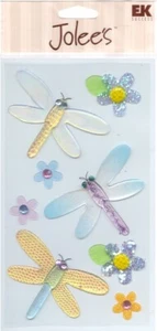 Vintage Jolee's Epoxy 3-D stickers DRAGONFLIES Garden Theme 63845 Fast FREE Ship - Picture 1 of 2