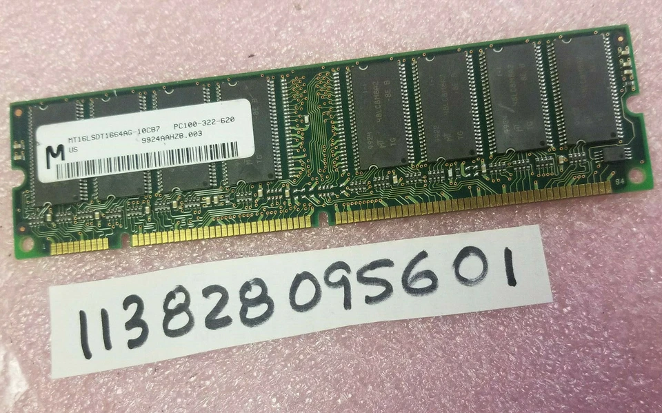 128MB SDRAM SDR SYCH 100MHZ CL3 168PIN NON-ECC DUAL RANK 2RX8 8X8 LOW DENSITY - Image 1 of 1