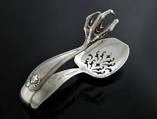 Patent 1895 Tiffany & Co Colonial 925 Sterling Silver Small Ice Serving Tongs