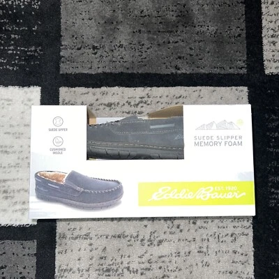 Zapatilla gris Eddie Bauer West Haven de gamuza espuma viscoelástica para hombre talla M (8-9) Foto 1 de 4
