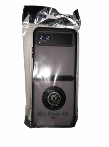 Motorola Razr 40 Gray On Black Foldable Magnet Absorption Case - Picture 1 of 2