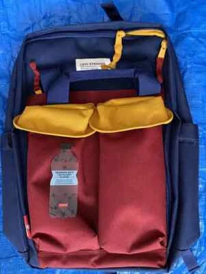 MOCHILA LEVI'S Unisex Eco Consc Primaria COLORBLOCK Rojo Azul Amarillo NUEVA CON ETIQUETAS NUEVA RARA Foto 1 de 4