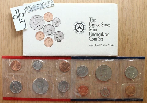 1992 U.S. Mint Set - Uncirculated Coins - 10-Coin Set - PD Cover