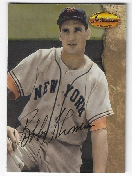 Autographed  BOBBY THOMSON  New York Giants  1994 Ted Williams CC  card #56 COA - Image 1 of 1
