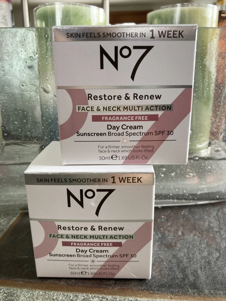 No7 Restore & Renew Multi Action Face & Neck Day Cream SPF 30 for Women (50ml/1.69fl.oz)