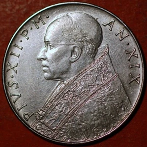 Vatican City 100 Lire 1957 Pius XII KM# 55 - Picture 1 of 2