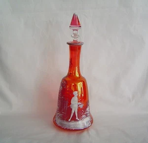 Mary Gregory Cranberry Decanter Vintage - Picture 1 of 5