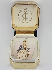 Dije JUICY COUTURE 2012 recién eclosionado rojo manchado blanco huevo esmalte RARO - Imagen 1 de 8