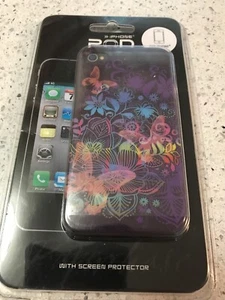 iPhone 4 Case Flowers Butterflies W Screen Protector In Package New Sealed - Picture 1 of 4