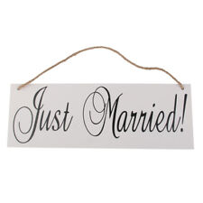  Just Married Plaque Wire Hangers Wedding Bunting Supplies Wooden Coat