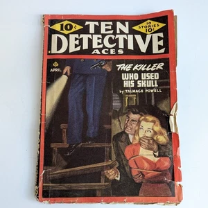 Detective Aces April 1947 – Killer Skull Story – Crime Pulp Magazine 10¢ - Picture 1 of 17