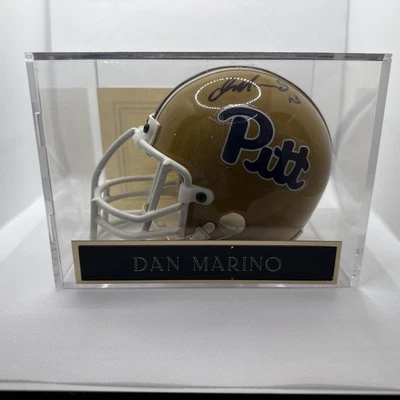 Dan Marino Signed Mini Helmet Autograph Signature Pitt Panthers Hall of Fame HOF - Image 1 of 4