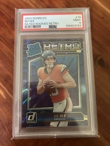 Broncos Bo Nix Donruss Rated Rookies Retro PSA 9 - Picture 1 of 2