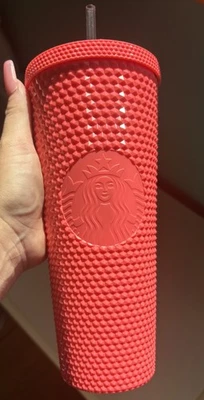 EUC Starbucks limited edition coral studded 24oz tumbler cup - Image 1 of 2