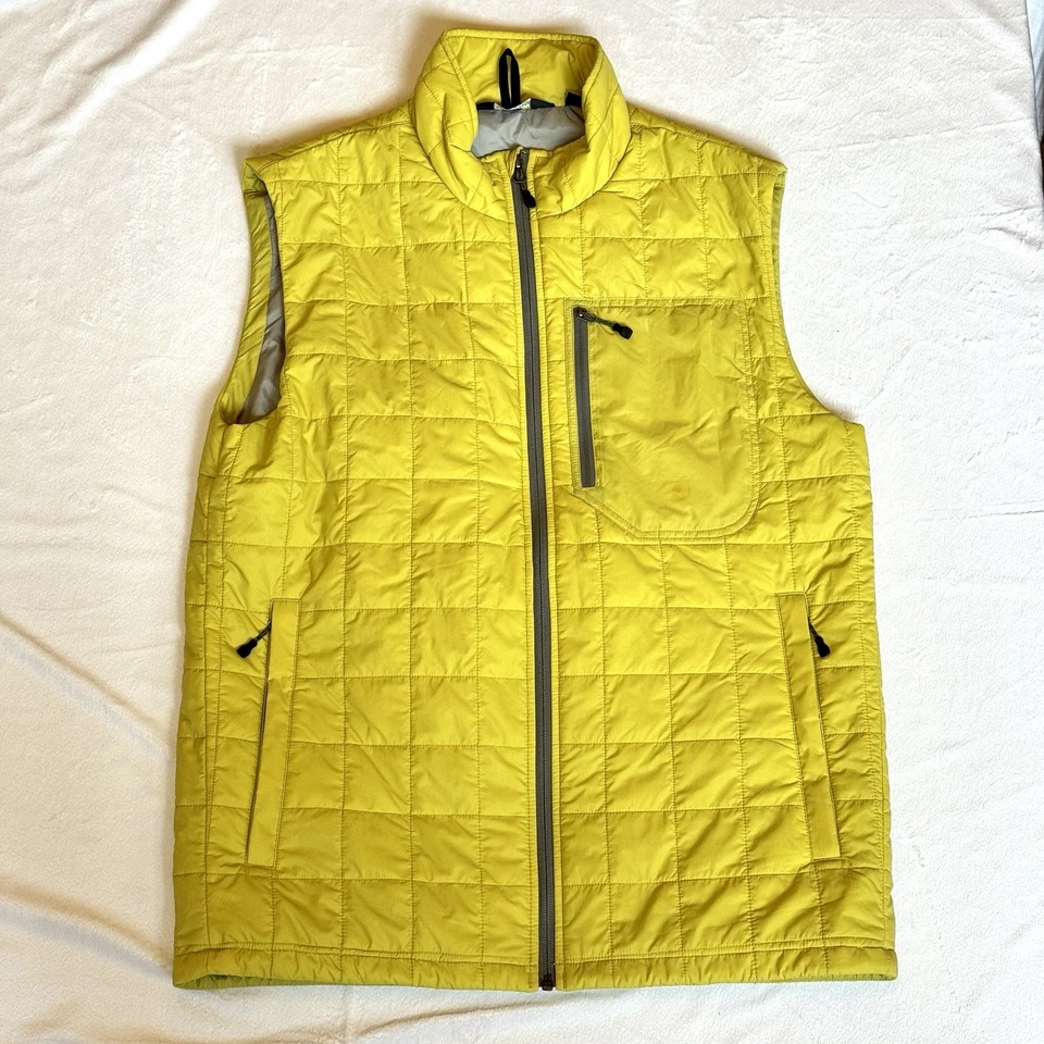 Eastern Mountain Sports EMS Men’s Vest Yellow M Primaloft Pertex Stuff Pocket - Image 1 of 4