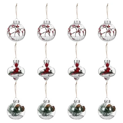  12 Pcs Palline Trasparenti Decorazioni Per Feste Palla Trasparente - Immagine 1 di 4