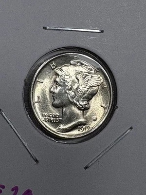 Moneda de diez centavos de plata Mercury 1919-P sin circular #19820 blanco explosivo con gran brillo Foto 1 de 2