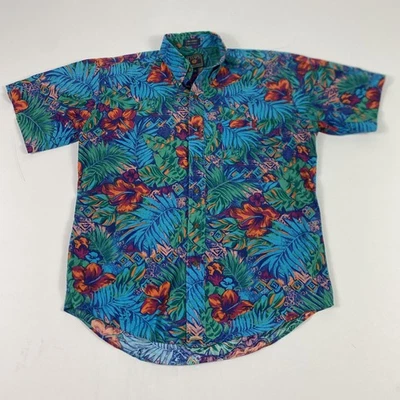 Vintage Chaps Ralph Lauren Shirt Mens Medium Hawaiian Tropical Button Down Aloha - Image 1 of 4