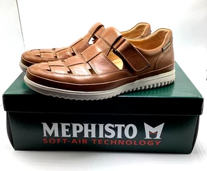 ZAPATO MEPHISTO TAREK PARA HOMBRE EE. UU. 9 BRONCEADO GRANO COMPLETO CUERO GANCHO Y BUCLE CINTA SANDALIA - Imagen 1 de 19