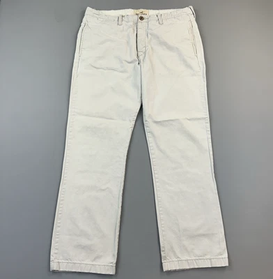 Hollister Pants Mens 36x32 36x31 Beige Chino Straight Button Fly Preppy Casual - Image 1 of 4