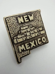 BSA Plater Cast Neckerchief Slide State Shape New Mexico SS-620 - Picture 1 of 5