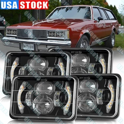 Faros LED cuadrados de 4x6 pulgadas alto/bajo DRL para Oldsmobile Cutlass 1980-1988 4 piezas Foto 1 de 4