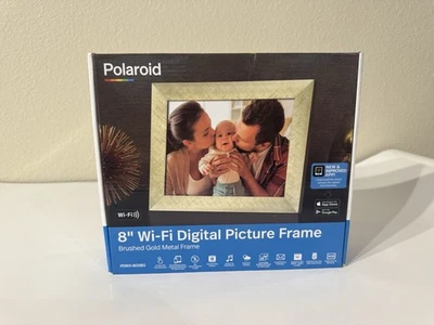 Polaroid 8" Digital Picture Frame - Brushed Gold Metal Frame - Image 1 of 4