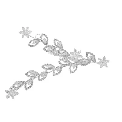 1 Set Rhinestone Hair Pin: Bridal Leaf Hair Accessories - Wedding Clip Bride - Image 1 of 4