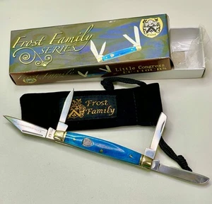 Vintage FROST FAMILY  4-Blade  LITTLE CONGRESS  with BLUE BONE  --  (NEW) in BOX - Picture 1 of 19