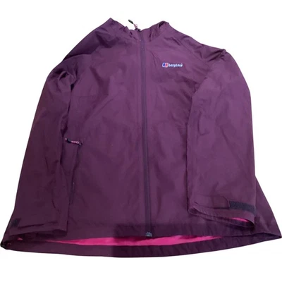 Chaqueta con capucha para mujer Berghaus UK 16 rojo vino resistente al viento Foto 1 de 4