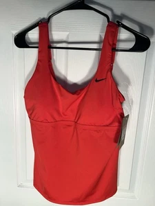Nuevo con etiquetas $60 Nike Swim Essential Cuello Redondo Tankini Top-Talla Grande L Rojo NESSA224-638 - Imagen 1 de 7