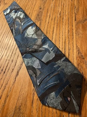 Corbata abstracta de seda Carlo Palazzi vintage usada en excelente estado vidrio roto brillante Foto 1 de 4