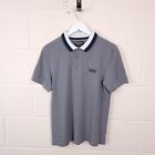 BARBOUR INTERNATIONAL Polo Shirt Mens L Large Grey Short Sleeve Cotton 3 Button