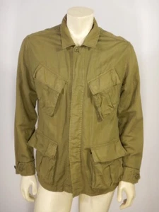 WALLACE & BARNES Green Cotton Linen Blend M65 Jungle Jacket Size MEDIUM - Picture 1 of 7