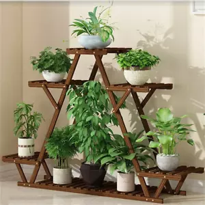Heavy Duty Wooden Plant Stand 6 Tier Flower Succulent Rack Garden Display Shelf - Picture 1 of 12