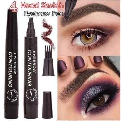 Microblading Tattoo Eyebrow Ink Pen Long-Lasting 3D Fork Waterproof Pencil Brow - Image 1 of 4