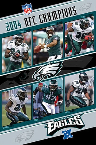 Philadelphia Eagles 2004 NFC CHAMPS Commemorative Vintage Original 22x34 POSTER Cover