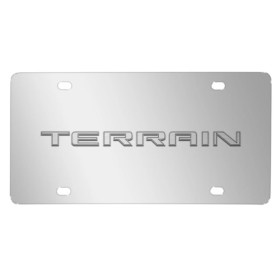 Placa de identificación GMC Terrain logotipo 3D cromo acero inoxidable matrícula, hecha en EE. UU. Foto 1 de 4