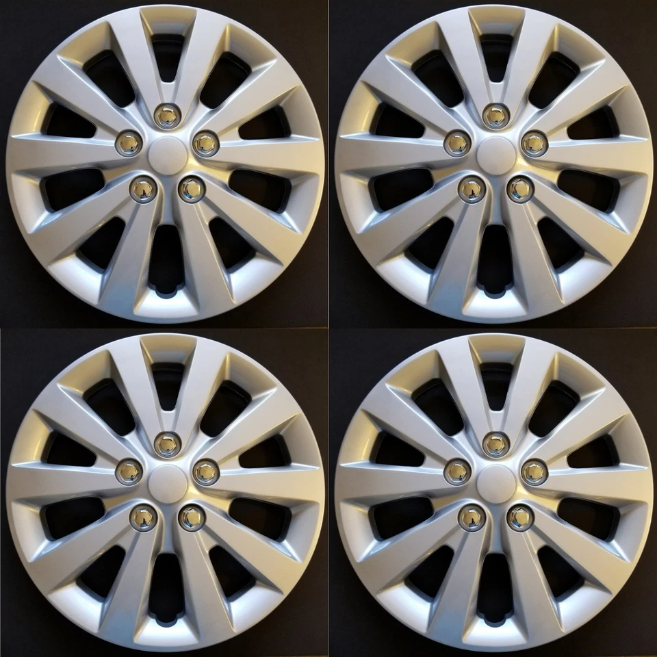 New Wheel Covers Hubcaps Fits 2013-2019 Nissan Sentra S/SV 16" Silver Set Of 4 - Image 1 of 4