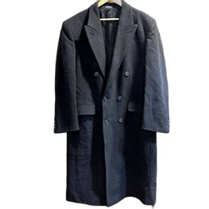 Vintage Trenchcoat Wolle Kaschmir Mischung schwarz grau minimalistisch BradleyJons Gr. 42 - Bild 1 von 9