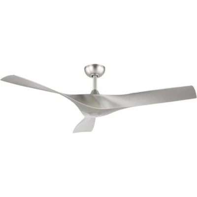 Industrial 52" Brushed Nickel Ceiling Fan w/ Remote Noiseless Modern Ceiling Fan - Image 1 of 4
