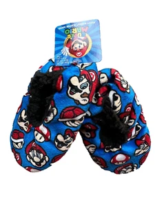 Nintendo Super Mario Fuzzy Babba Slipper Socks Size 2T-3T Shoe Size 4 1/2-7 1/2 - Picture 1 of 3