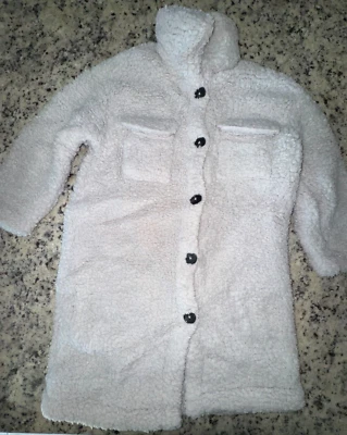 Chaqueta abotonada de vellón gris claro para niñas nueva sin etiquetas de SHEIN Foto 1 de 3