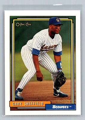 1992 O-Pee-Chee Gary Sheffield #695 - Milwaukee Brewers - Canadian/French - Image 1 of 2