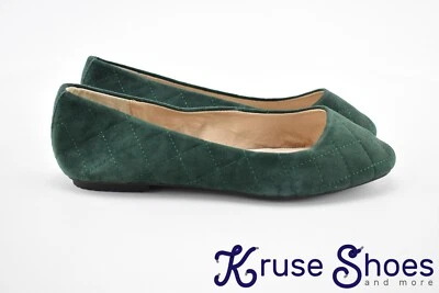 Pisos de ballet acolchados Lands End para mujer "Deep Pine" talla 6,5D Foto 1 de 4