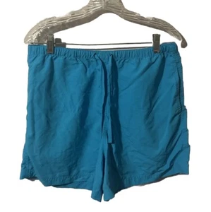 Duluth Trading Sz Med blue Nylon Shorts elastic waist 1023 - Picture 1 of 3
