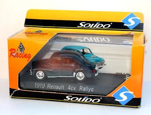 SOLIDO RACING 1/43 1919 RENAULT 4cv RALLYE N°17 TOUR DE FRANCE 54 VOITURE COURSE - Foto 1 di 6