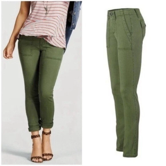 Cabi The Quest Bedford Trousers Pants 4 Corduroy Skinny Olive Green #5315 - Image 1 of 4